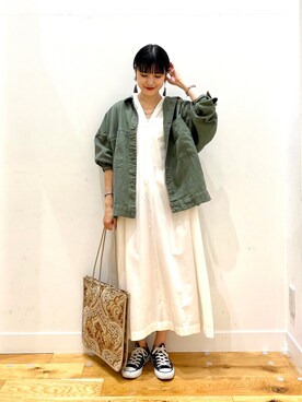 秋山 里織さん（レディース・158cm）の夏コーディネート