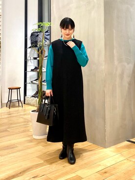秋山 里織さん（レディース・158cm）の冬コーディネート