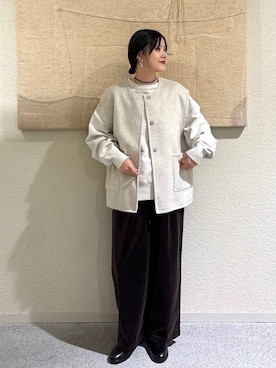 「アイテム（その他アウター）」を使った、秋山 里織さん（レディース・158cm）の秋コーディネート