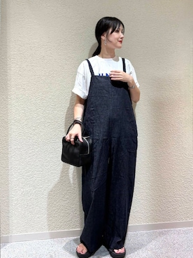「アイテム（オールインワン・サロペット）」を使った、saoriさん（レディース・158cm）の夏コーディネート