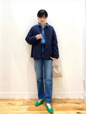 「KBF+（ケービーエフプラス）のアイテム」を使った、秋山 里織さん（レディース・158cm）の春コーディネート
