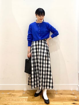 「KBF+（ケービーエフプラス）のアイテム」を使った、秋山 里織さん（レディース・158cm）の冬コーディネート