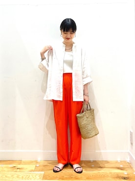 「URBAN RESEARCH DOORS WOMENS」｜「アイテム（その他）」を使った、秋山 里織さん（レディース・158cm）の夏コーディネート