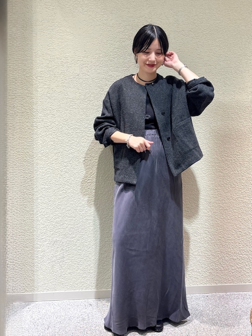 ウールクルーネックジャケット（ノーカラージャケット）｜かぐれ