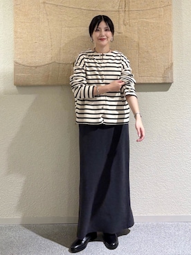 「かぐれ（カグレ）のアイテム（スカート）」を使った、秋山 里織さん（レディース・158cm）の秋コーディネート