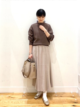 「KBF+（ケービーエフプラス）のアイテム」を使った、秋山 里織さん（レディース・158cm）の春コーディネート