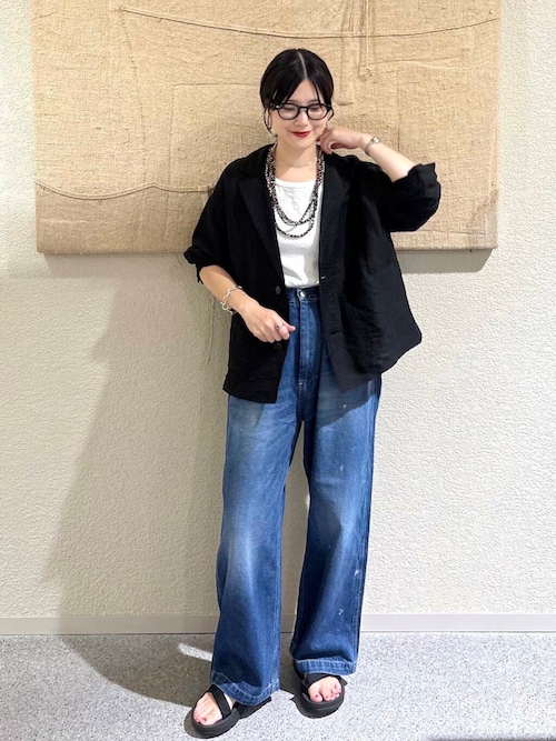 リネンレーヨンテーラードジャケット