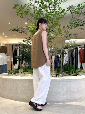 秋山 里織さん（レディース・158cm）の夏コーディネート