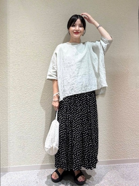 秋山 里織さん（レディース・158cm）の夏コーディネート