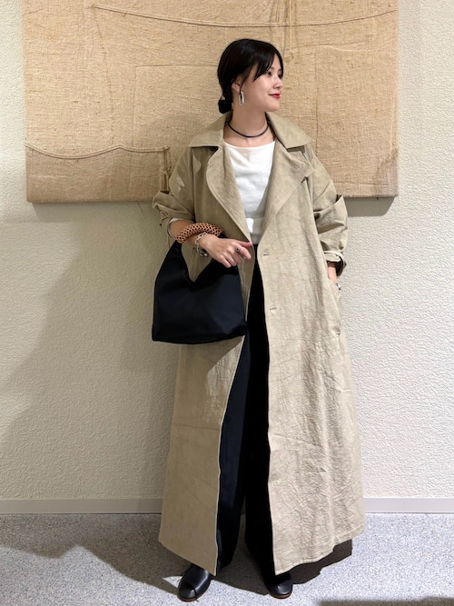 ユニセックス』コットンリネンオーバートレンチコート（トレンチ