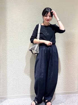 「きれいめ派カットソー」｜秋山 里織さん（レディース・158cm）の夏コーディネート