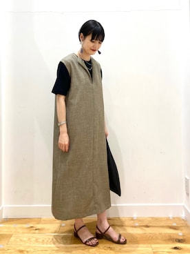 「KBF+（ケービーエフプラス）のアイテム」を使った、秋山 里織さん（レディース・158cm）の春コーディネート