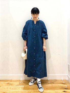 「KBF+（ケービーエフプラス）のアイテム」を使った、秋山 里織さん（レディース・158cm）の春コーディネート