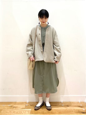 「KBF+（ケービーエフプラス）のアイテム」を使った、秋山 里織さん（レディース・158cm）の春コーディネート
