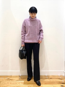 「KBF+（ケービーエフプラス）のアイテム」を使った、秋山 里織さん（レディース・158cm）の冬コーディネート