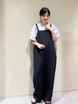 「骨格ウェーブ」｜「アイテム（オールインワン・サロペット）」を使った、saoriさん（レディース・158cm）の夏コーディネート