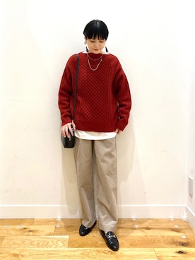 秋山 里織さん(レディース・158cm)の冬コーディネート