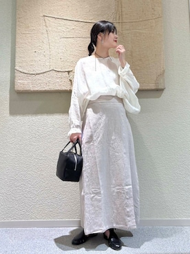 「シューズサイズ23㎝〜23.5㎝」｜秋山 里織さん（レディース・158cm）の春コーディネート