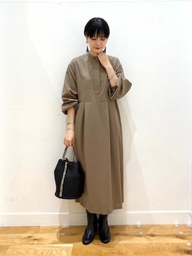 秋山 里織さん（レディース・158cm）の冬コーディネート