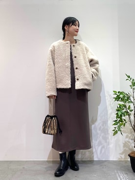 「かぐれ（カグレ）のアイテム（その他アウター）」を使った、秋山 里織さん（レディース・158cm）の秋コーディネート