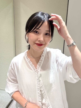 「帰省コーデ」｜秋山 里織さん（レディース・158cm）の夏コーディネート