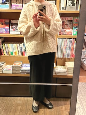 「アイテム（バレエシューズ）」を使った、m .さん（レディース・160cm）の冬コーディネート