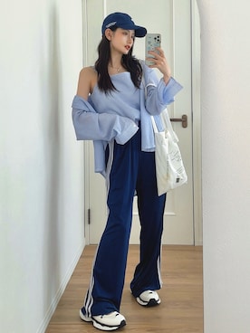 「アイテム（トートバッグ）」を使った、T Λ Eさん（レディース・158cm）の夏コーディネート