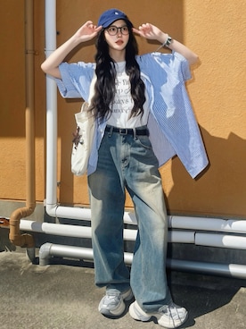 「JINS（ジンズ）のアイテム」を使った、T Λ Eさん（レディース・158cm）の秋コーディネート