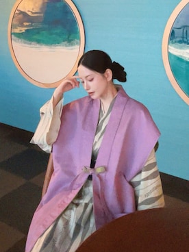 「アイテム（シュシュ）」を使った、T Λ Eさん（レディース・158cm）の秋コーディネート