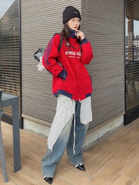 「アイテム（チャーム）」を使った、T Λ Eさん（レディース・158cm）の秋コーディネート