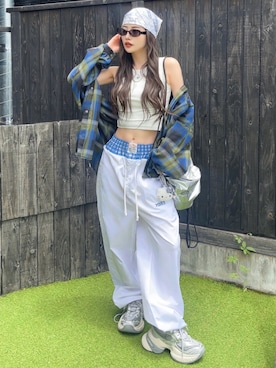 T Λ Eさん（レディース・158cm）の夏コーディネート