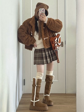 「CEMONEMO（セモネモ）のアイテム」を使った、T Λ Eさん（レディース・158cm）の冬コーディネート