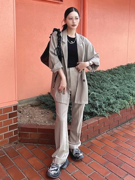 「アイテム（タンクトップ）」を使った、T Λ Eさん（レディース・158cm）の秋コーディネート