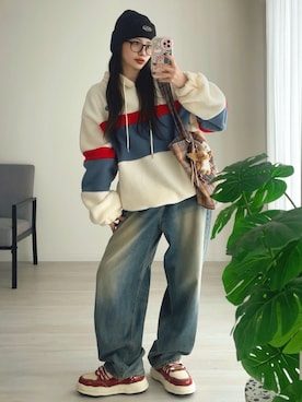 「mushwear（マッシュウェア）のアイテム」を使った、T Λ Eさん（レディース・158cm）の春コーディネート