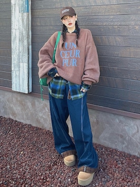 「アイテム（帽子）」を使った、T Λ Eさん（レディース・158cm）の秋コーディネート