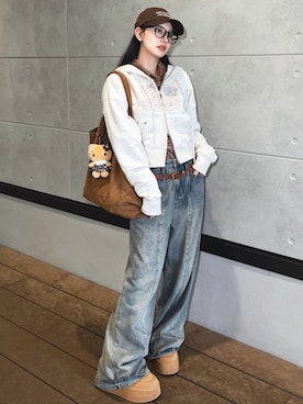 「JINS（ジンズ）のアイテム」を使った、T Λ Eさん（レディース・158cm）の秋コーディネート