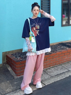 「Vipoa（ヴィポア）のアイテム」を使った、T Λ Eさん（レディース・158cm）の春コーディネート