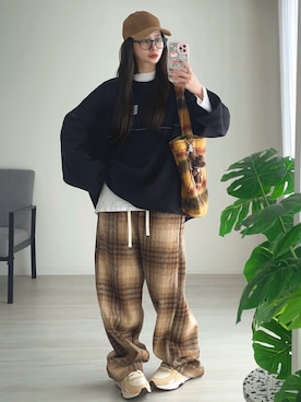 「newhattan（ニューハッタン）のアイテム（キャップ）」を使った、T Λ Eさん（レディース・158cm）の春コーディネート