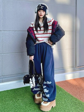 「Revo.（レボ）のアイテム」を使った、T Λ Eさん（レディース・158cm）の冬コーディネート