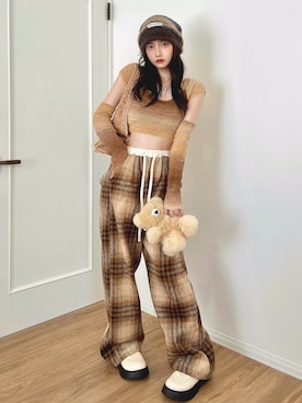 「アイテム（帽子）」を使った、T Λ Eさん（レディース・158cm）の秋コーディネート