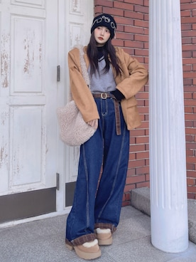 「DEVICE（デバイス）のアイテム」を使った、T Λ Eさん（レディース・158cm）の冬コーディネート