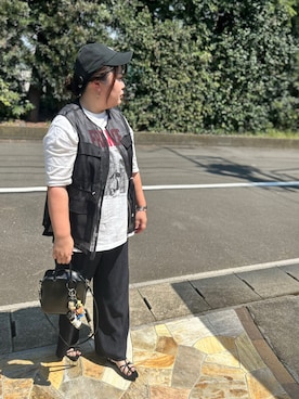 「アイテム（キーホルダー）」を使った、3yamaさん（レディース・160cm）の夏コーディネート