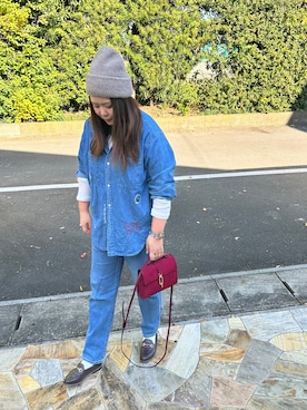 「アイテム（レッグウェア）」を使った、3yamaさん（レディース・160cm）の秋コーディネート