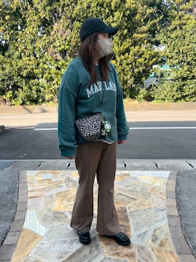 「NEW ERA（ニューエラ）のUVカジュアルクラシックCAP/995168（キャップ、ブラック系）」を使った、3yamaさん（レディース・160cm）の春コーディネート