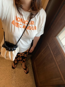 「JIL SANDER（ジルサンダー）のDRAWSTRING SM CROSSBODY（ショルダーバッグ）」を使った、3yamaさん（レディース・160cm）の夏コーディネート