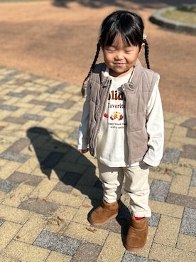 「アイテム（Tシャツ/カットソー）」を使った、3yamaさん（キッズ・90cm）の秋コーディネート