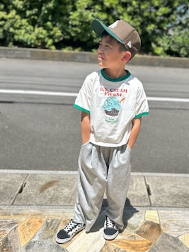 「p.premier（ピードットプルミエ）のアイテム」を使った、3yamaさん（キッズ・120cm）の春コーディネート