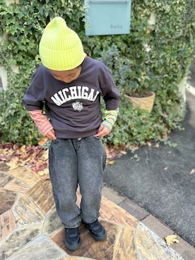 「アイテム（スニーカー）」を使った、3yamaさん（キッズ・120cm）の秋コーディネート