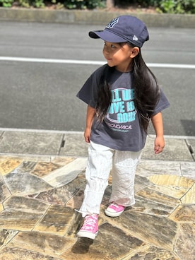 「GLOBAL WORK（グローバルワーク）のヘビロッTEEBOYS半袖/T/288523（Tシャツ/カットソー、グレー系）」を使った、3yamaさん（レディース・160cm）の秋コーディネート