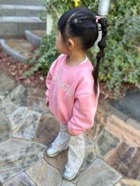 「アイテム（レギンス/スパッツ）」を使った、3yamaさん（キッズ・90cm）の冬コーディネート